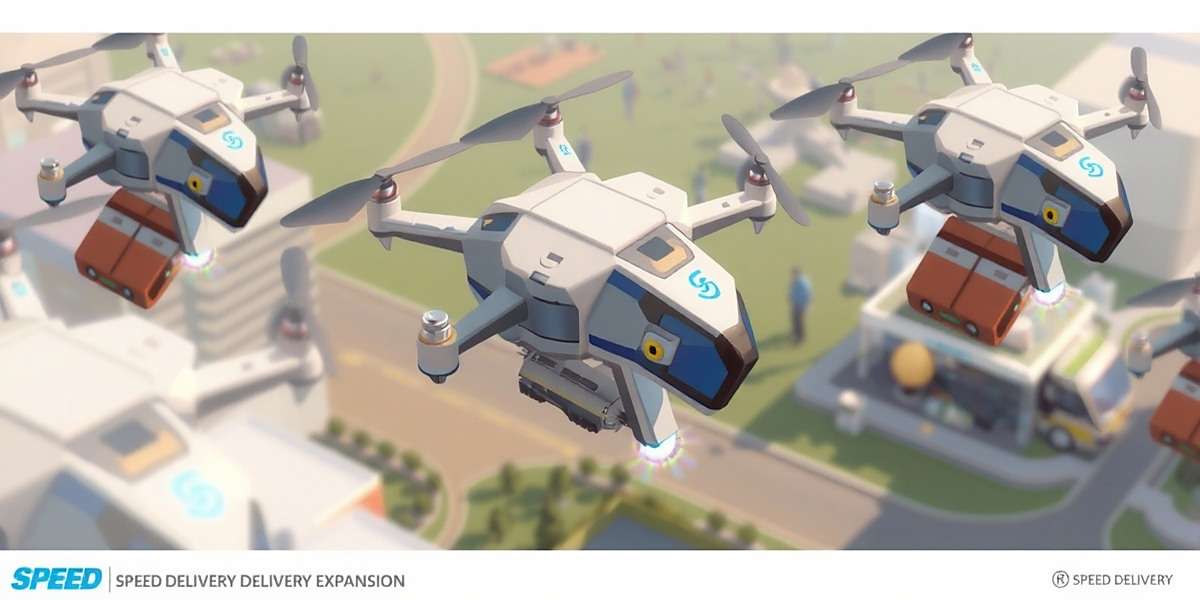 Speed Delivery Drone Expansion Concept art for Speed Delivery's upcoming drone delivery expansion