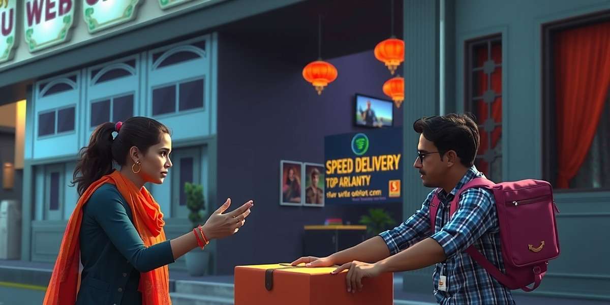 Speed Delivery Festival Delivery Speed Delivery gameplay showing a delivery executive interacting with a customer during Diwali